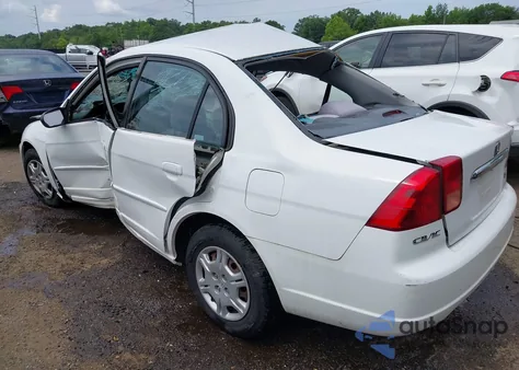 2002 Honda Civic Lx z USA, uszkodzony, nr VIN 1HGES16582L057994